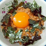 納豆の食べ方-卵黄♪